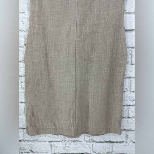 Linenfox Sleeveless V Neck Linen Sheath Dress XS - Picture 3 of 13