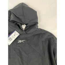 Reebok Women's Oversized Hoodie Black Lux Bold Logo Sweatshirt XL NWT