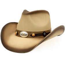 Cowboy Hat,Cowgirl Hat,Western Cowboy Hats for One Size Beige Coffee Color B