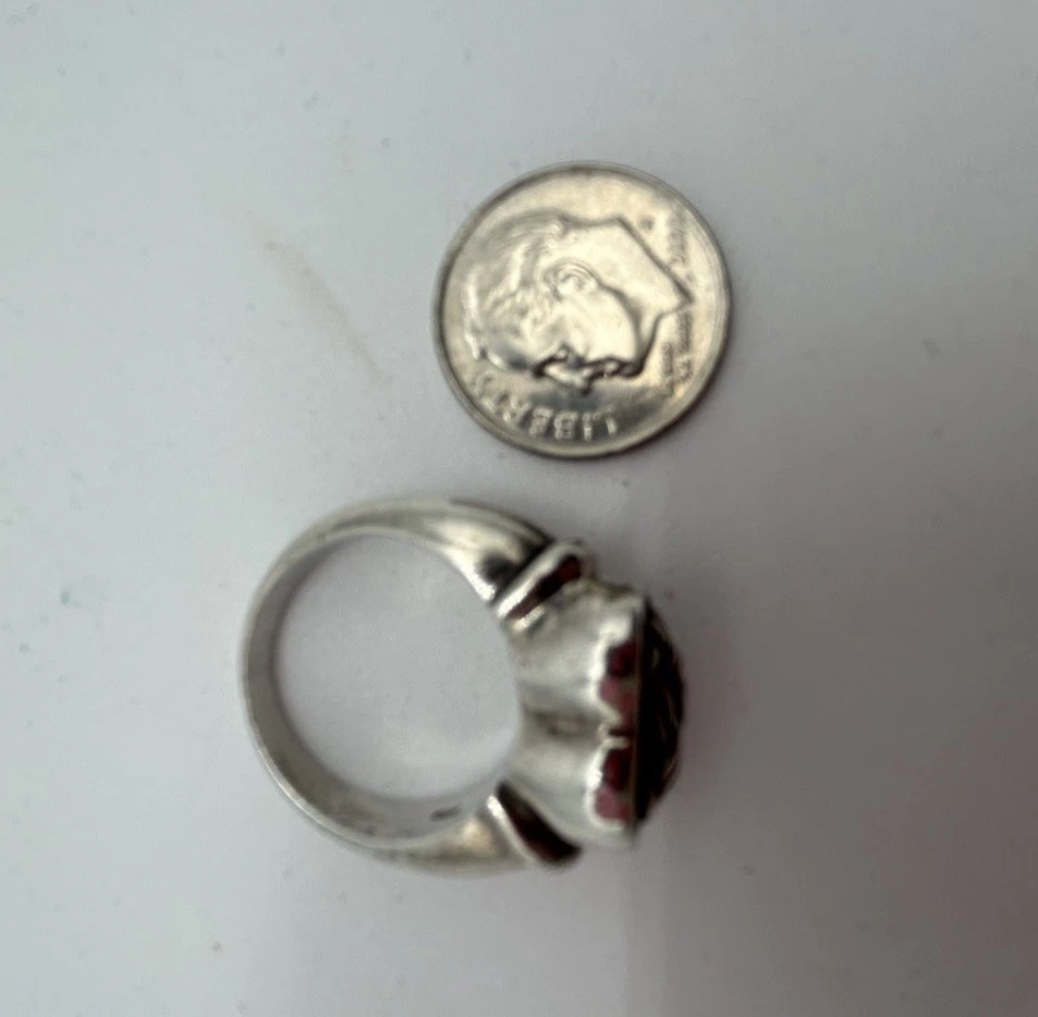 ANILLO CORAZÓN TEJIDO CANASTA PLATA ESTERLINA 925 BRIGHTON TALLA 6,25 DE COLECCIÓN Foto 3 de 4