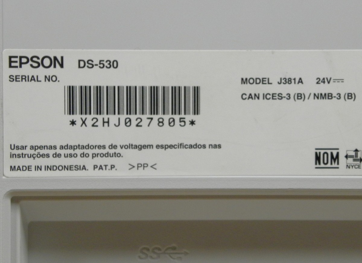 Epson DS-530 J381A Color Duplex Document Scanner ~ 100% Tested