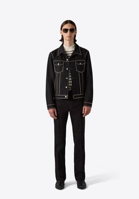 $690 Brand New BLK DNM Denim Jacket 75 Black Studded Small Medium