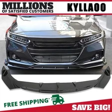 For Honda Accord 9th 10th Gen Front Bumper Lip Spoiler Splitter Body Kit Black
