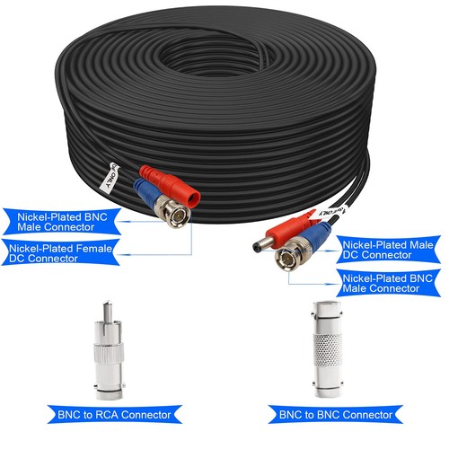 BNC Cable 200ft 4 Pack BNC Video Power Cable,Security Camera Cable for CCTV C... - Picture 3 of 7