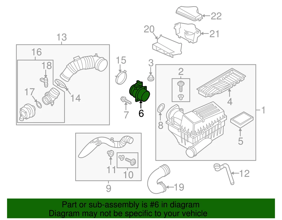 Sensor de masa de aire original Volkswagen 03L-906-461-A Foto 2 de 3