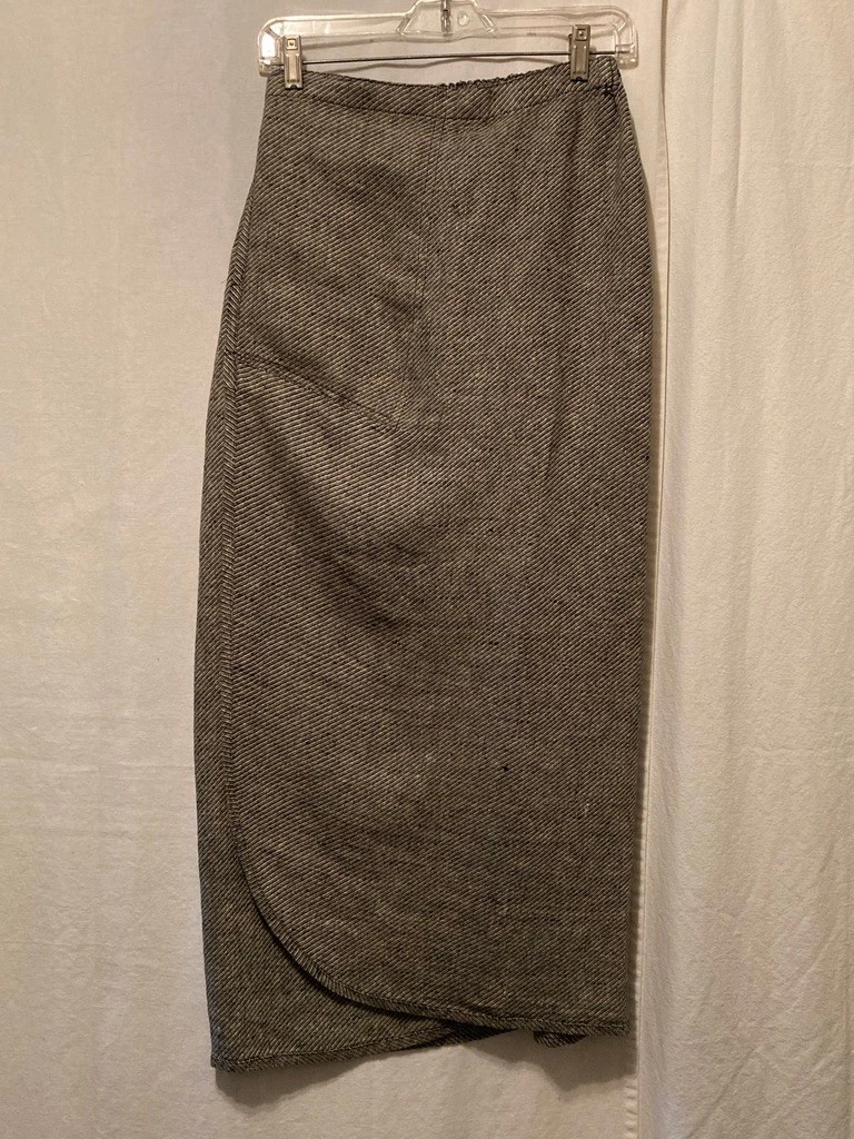 Vintage FLAX by Jeanne Engelhart "Slanted" Skirt Maxi Small Pull On Black/ White