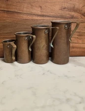 ODI Solid Copper Nesting Measuring Cups Set of 4 Made In Korea Vintage Kitchen