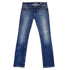 BKE Stella Low Rise Straight Leg Embroidered Pocket Stretch Jeans Womens 27R