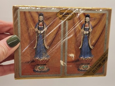 Vintage NOS Canasta Sealed Congress Playing Cards Cel-U-Tone Finish Chinese Fig