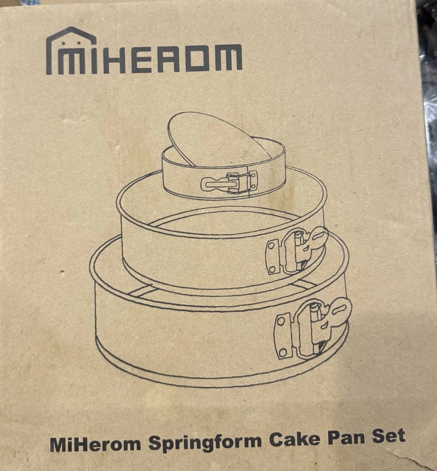 MiHerom Springform Cake Pan Set Round Silver Black Springform Pan Baking