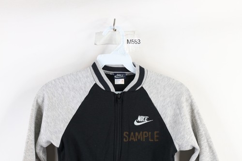 NOS Vintage 80s Nike Boys Medium Sample Spell Out Full Zip Track Jacket Black - Picture 2 of 10