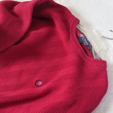 Chaps Ralph Lauren Sweater Men's sz L Red Pullover Textured Hand Framed Quality