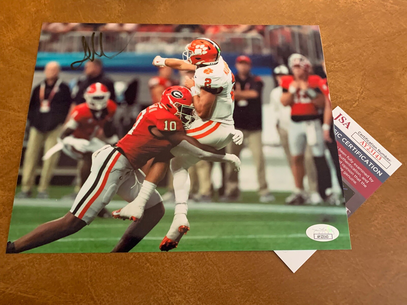Damon Wilson II Signed Georgia Bulldogs Football 8x10 Photo Jsa Coa Auto 