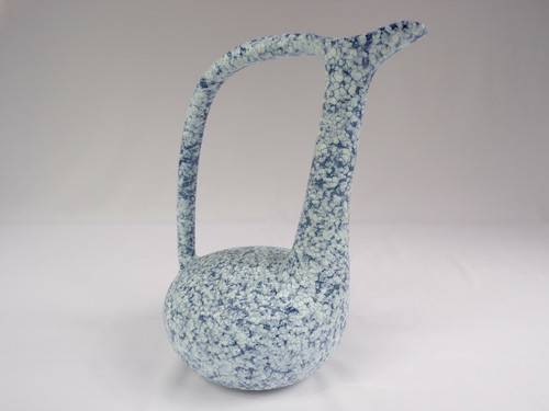 Vintage Art Pottery Pitcher Centerpiece Rare Speckled Spatter Greek 11.5" d22 - Picture 4 of 7