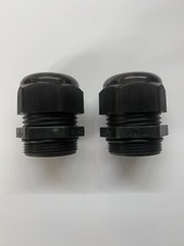 2x IP68 Cable Glands 32mm x 1.5mm Compression Stuffing Black 11-21mm cable size