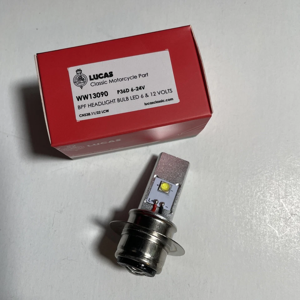 BOMBILLA CABEZA TRIUMPH BSA NORTON LED TIERRA POSITIVA A50 A65 T120 T140 TR6 650 Foto 2 de 4