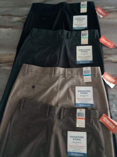 Mens Dockers Khaki Pants Straight/Individual Fit Waistband Blk Gry Crm Khaki Brn - Picture 4 of 63