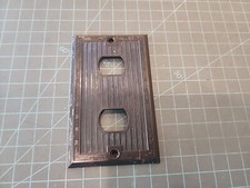 Vtg. Ribbed Bakelite 1 Gang 2 Hole DESPARD Switch Plate Cover Art Deco USA - mkt