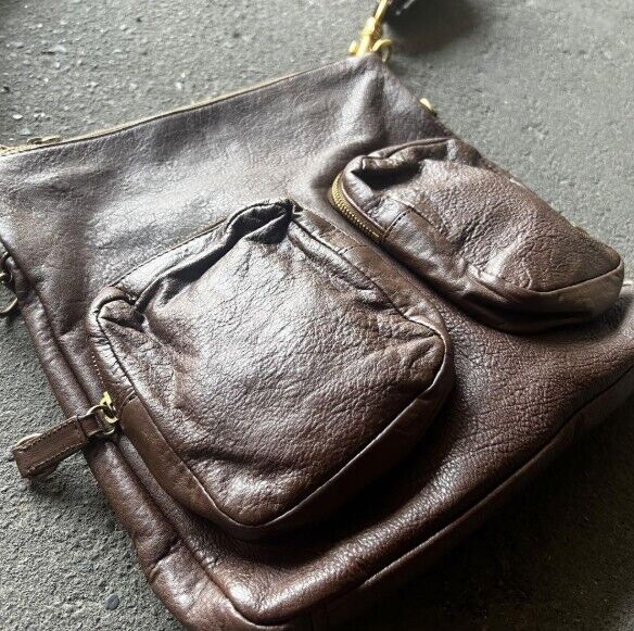 MIU MIU 90s Archive Leather One Shoulder Bag Brown Embossed MIU MIU 90s Archive Leather One Shoulder Bag Brown Embossed