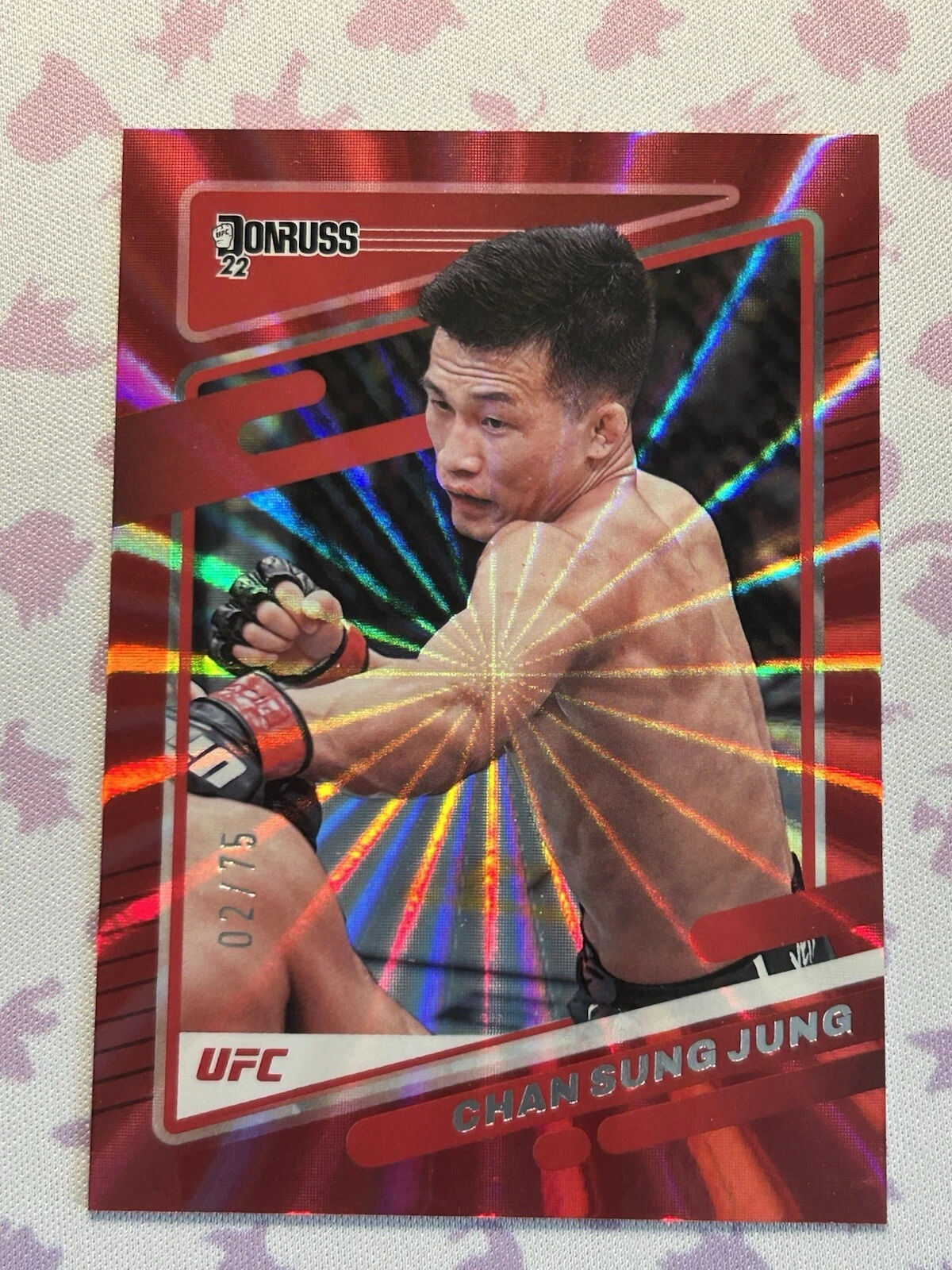 CHAN SUNG JUNG 2022 DONRUSS UFC RED LASER HOLO FEATHERWEIGHT /75