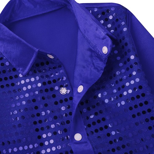 Kids Boys Tee Choir Shirt Stage Jacket Glittery Costume Latin Wedding Sequined - Picture 29 of 84