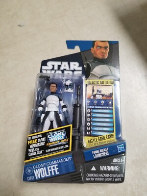 STAR WARS THE CLONE WARS CW48 CLONE COMMANDER WOLFFE 3.75'' FIGURE BRAND NEW
