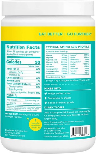 Collagen Peptides Grass-Fed Protein Powder Unflavored - 8 oz - Picture 6 of 6