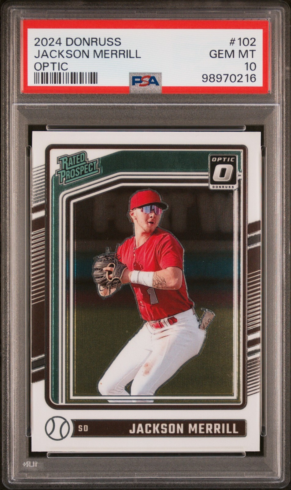 Jackson Merrill 2024 Panini Donruss Optic "Base" Rookie #102 - PSA 10 - GEM MINT
