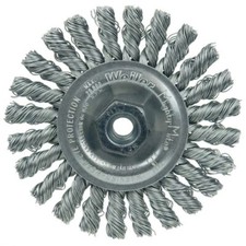 CABLE TWIST KNOT WIRE WHEEL 4", M10X1.25 NUT, WEILER (MADE IN USA) 13261