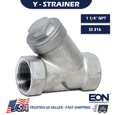 1-1/4'' inch Y-Strainer Wye-Strainer Stainless Steel 316 Female NPT Thread Filter