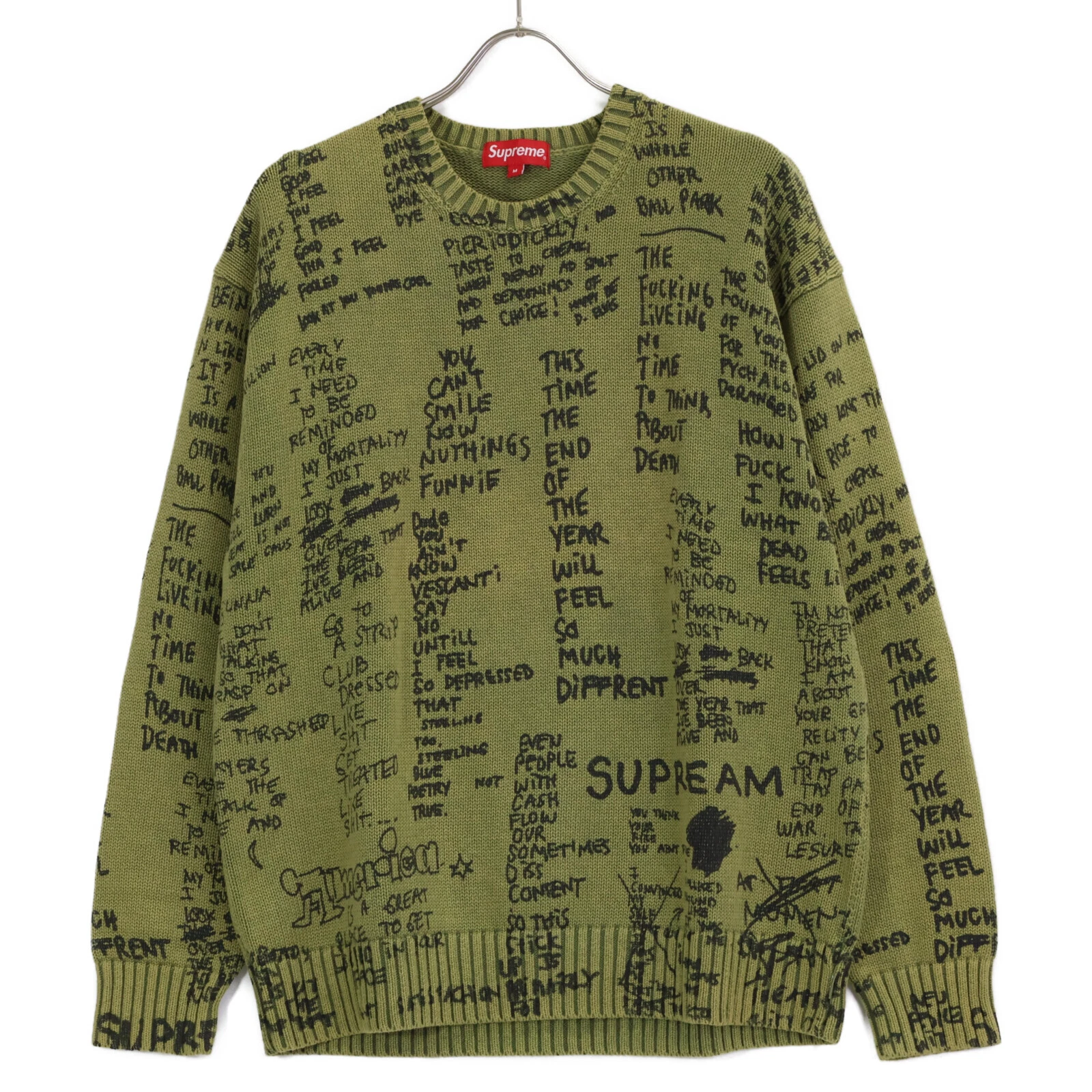 Supreme 【xMarkGonzales】23Hauts pull en acier inoxydable poèmes Gonz M kaki