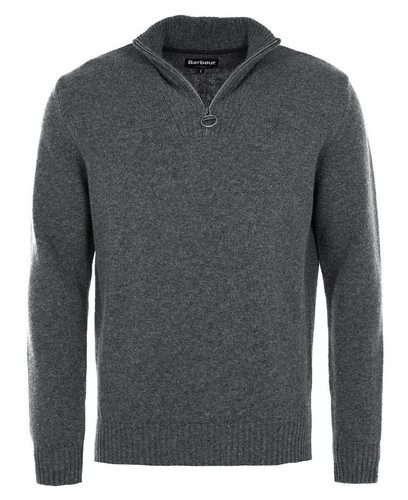 Pull Homme en Tricot Col à Fermeture Éclair Chaud Polaire Gris