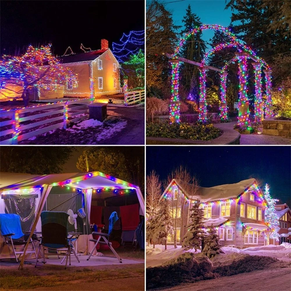 Wire Light LED Solar String Christmas Lights Garland Yard Decor