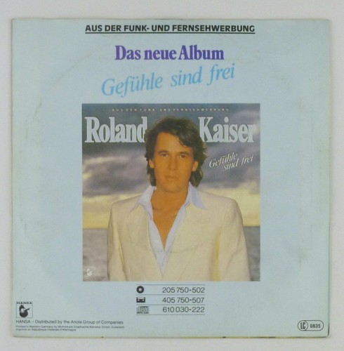 7 " Single Vinyl - Roland Kaiser – Die Gefühle Are Free - If You - s5495L10 - Bild 2 von 3
