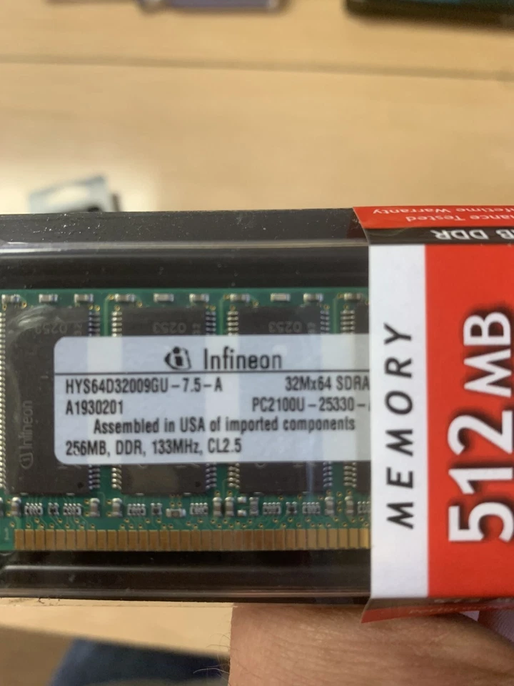 Infineon HYS64D32009GU-7.5-A 512 MB DDR Memory Module - (Lot of 3) - Image 2 of 2