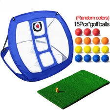 Pop Up Golf Chipping Net Outdoor Golf Hitting Net with Golf Mat and golf balls 