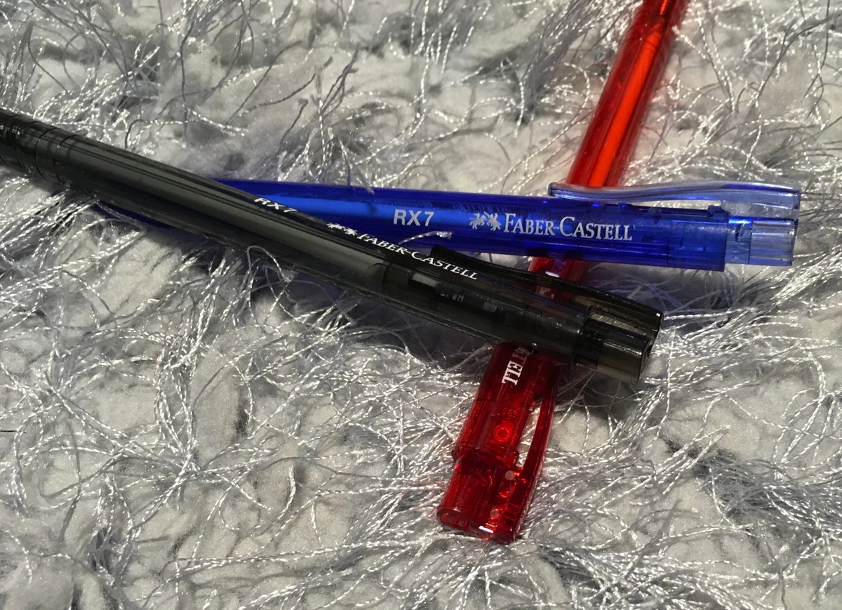 Faber Castell RX7 Clicker Pens 0.7 mm Black Blue Red CHOOSE COLORS