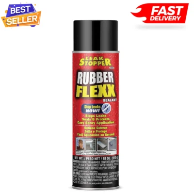 LEAK STOPPER Rubber Flexx Leak Repair & Sealant Spray 18 Oz 100% Flexible Seal Waterproof...
