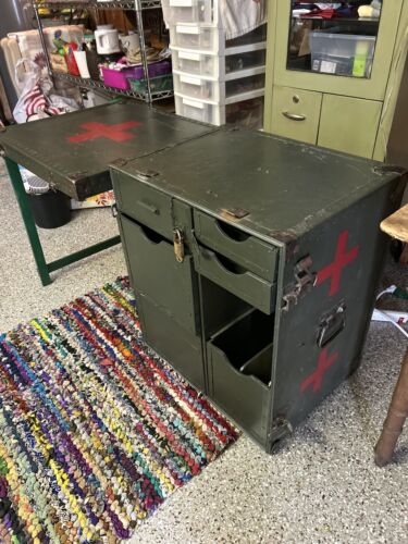 Vintage WW2 Era Military Medical Field Desk Portable