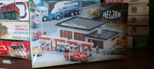 Vintage HELJAN HO model BUILDING KITS train shops petrol STATIONS kit buildings - Picture 435 of 493