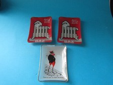 lot 3 Coupelle Vide poche en verre décor publicité French glass pin trays