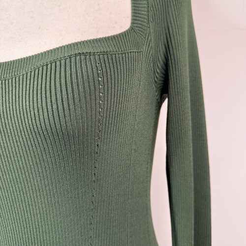 NWT Interior NYC Womens Maxi Dress Green Rib Knit Size L $990 Minimalist Long - Picture 5 of 15
