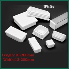 Square / Rectangle Plastic White Blanking End Cap Caps Tube Pipe Inserts Plug