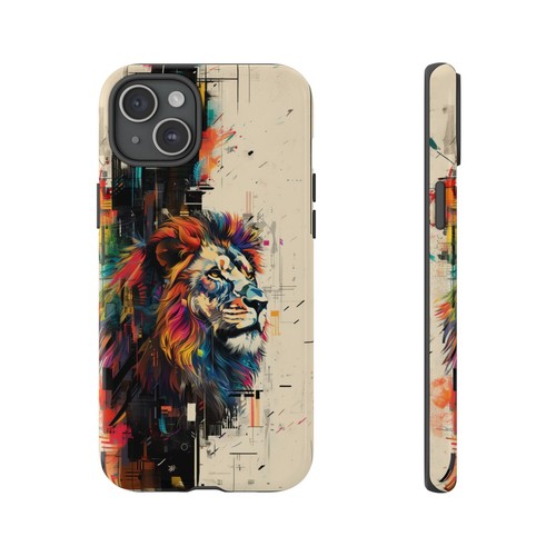 Phone Case for iPhone, Pixel, Galaxy - Lion Retro Abstract Colorful Cover - Picture 14 of 191
