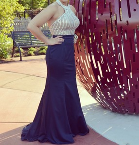 camille la vie navy blue dress