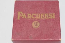Vintage 1938 Selchow & Righter SR PARCHEESI GAME PARTS in Box. No board (VG)