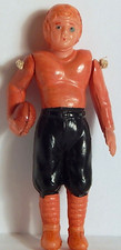 CELLULOID FOOTBALL PLAYER BLOW-MOLDED MOVABLE ARMS FIGURINE JAPAN 4" HIGH