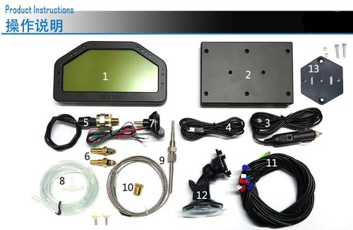Car Dash Rally Race Gauge Full Sensor Set Bluetooth Digital LCD Screen Display - Picture 14 of 18