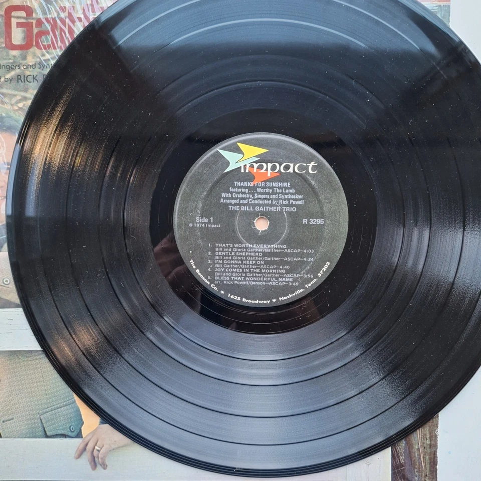 The Bill Gaither Trio Thanks For Sunshine Vinyl LP 1974 - Image 3 of 4