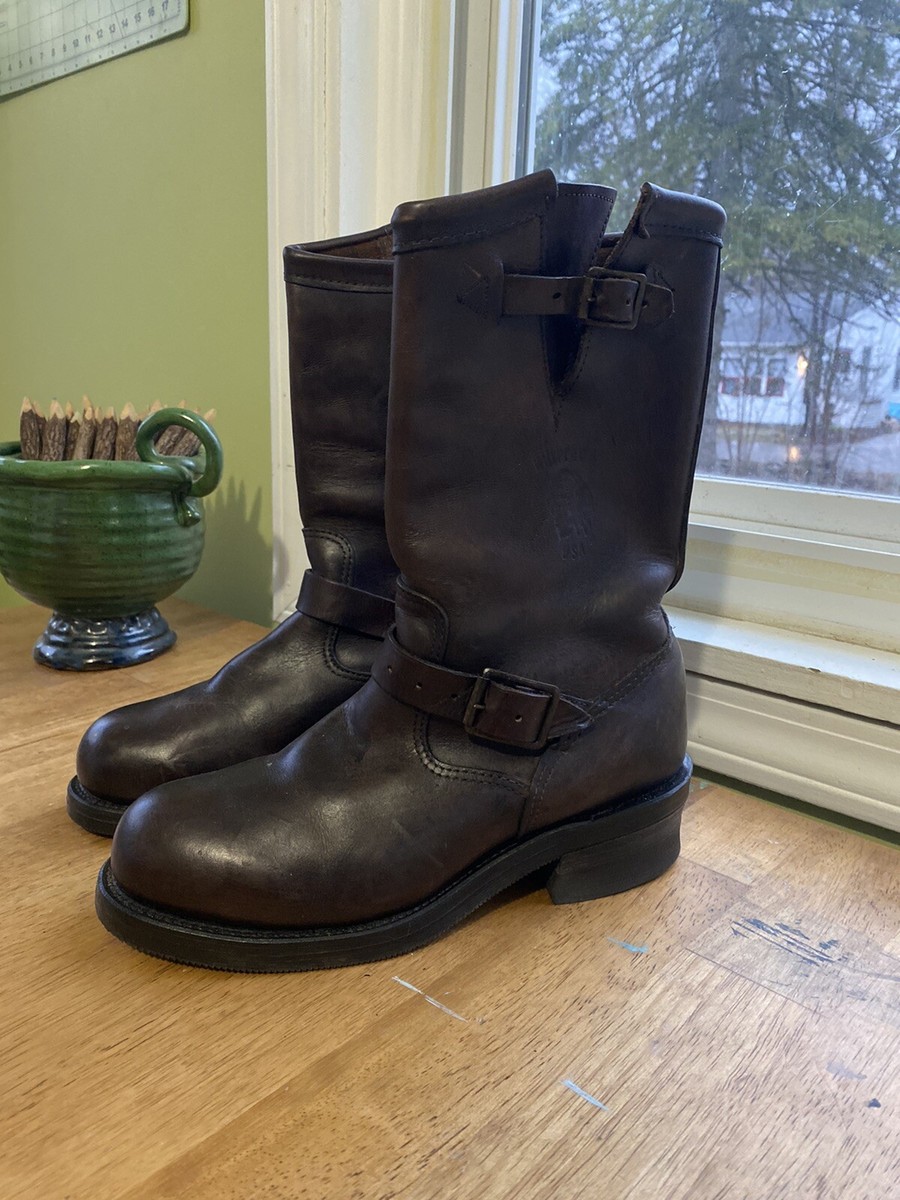 Chippewa Engineer Boots 7.5 Mens Genuine Leather Made In USA | eBay